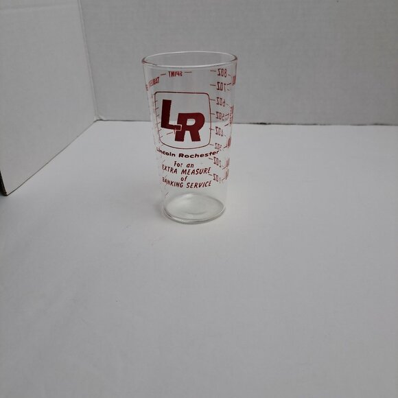 Vintage Advertising Measuring Glass Lincoln Rochester Bank Collectible Promo - Picture 2 of 13